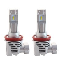 Set 2 LED-uri Auto Techstar® M3, H11, 40w, 8000 Lumeni, 6500K, AUTO, 12-24 Volti, ZES, Canbus, Miez Cupru, Radiator - 1