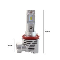 Set 2 LED-uri Auto Techstar® M3, H11, 40w, 8000 Lumeni, 6500K, AUTO, 12-24 Volti, ZES, Canbus, Miez Cupru, Radiator - 2