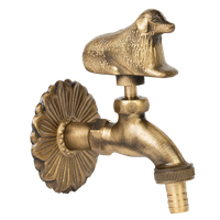 Robinet decorativ 1/2", dublu serviciu din alama si finisaj Caine - 1