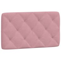 Tablie de Pat din Lemn Vechi 135 cm cu Perna Tapitata din Catifea Roz - 1