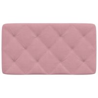 Tablie de Pat din Lemn Vechi 135 cm cu Perna Tapitata din Catifea Roz - 5