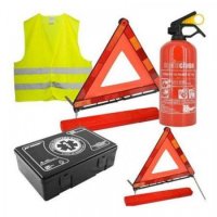 Kit Siguranta Auto : 1 X Trusa Medicala  2 x Triunghi Reflectorizant 1 X Vesta 1 X Extinctor in Termen - 1