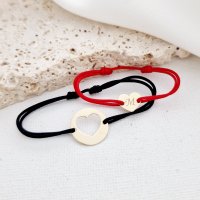 Set Bratari Personalizate - Banut si Inima Decupata - Aur Galben 14K cu Snur Reglabil - 1