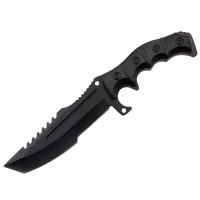 Cutit de vanatoare IdeallStore®, Dark Element, 30.5 cm, otel inoxidabil, negru - 10