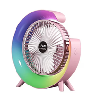Mini ventilator de birou rotund cu LED RGB - 1