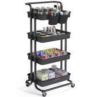 Carucior depozitare, Pataye, Negru, 42.5x35.7x115 cm - 1