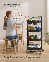 Carucior depozitare, Pataye, Negru, 42.5x35.7x115 cm - 2