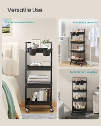 Carucior depozitare, Pataye, Negru, 42.5x35.7x115 cm - 4