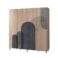 Dulap Elegant LONI cu 4 Usi, Stejar Sonoma, Dimensiuni 180x52x192 cm - 1