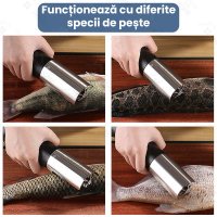 Aparat electric pentru curatat solzi de peste, GlowforHome, Lame din Otel Inoxidabil 304, IPX7, 6000 RPM, 75W, Negru - 4
