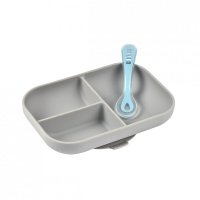 Set de masa silicon Beaba 2 piese gri - 3