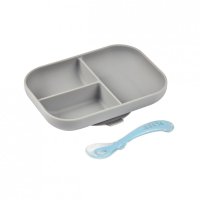 Set de masa silicon Beaba 2 piese gri - 1