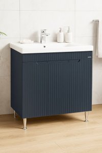 Set Baza front MDF si Lavoar seria 733, 80 cm, antracit - 1