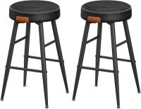 Set 2 scaune de bar, Vasagle, Negru, 49.5x49.5x63 cm - 2