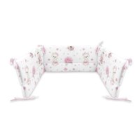Aparatoare patut MimiNu, Pink Ballerina, Bumbac Oeko-Tex 100%, 180x30 cm, cu panglici - 1