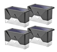 Set 4 Lampi Solare LED pentru scari gard stalpi rezistent la apa senzor de Lumina 8,1 cm x 5 cm x 4,5 cm Lumina Calda - 1
