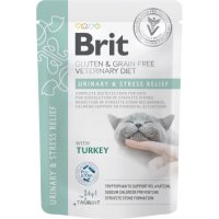 BRIT VD Urinary & Stress Relief pentru Pisici, Curcan, Dieta Veterinara, Plic Hrană Umedă Fără Cereale, 85g - 2