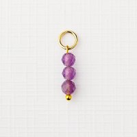 Charm ELM - Sirag cu 3 Ametist Fatetat - Argint 925 Placat cu Aur Galben 18K - 1
