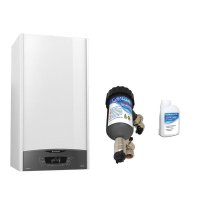 Centrala termica murala Ariston CLAS ONE+ WI-FI 24 kW, Gaz, Tiraj fortat, Doua schimbatoare de caldura, Display digital, Schimbator inox, Kit evacuare Salus MD22A inclus - 1