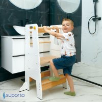Turn de invatare Suporto AlbMaro pentru copii - inaltator cu treapta reglabila si balustrade de siguranta - 2