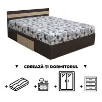 Creeaza-ti Dormitorul ALMA, sonoma inchis + sonoma deschis, de la Pat cu sertar Alma 140x200 cm - 1