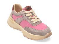 Pantofi sport roz PASS COLLECTION M960012 din material textil si piele naturala - 1