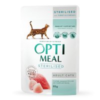 OPTIMEAL Sterilised, Pui și Curcan, hrană umedă pisici sterilizate, (în sos) OPTIMEAL Sterilised, Pui și Curcan, plic hrană umedă pisici sterilizate, (în sos), 85g - 2