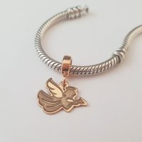 Charm personalizat Craciun - Inger - Argint 925 placat cu Aur roz 18K - 1