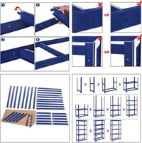 Raft Metalic Songmics GLR40Q, 5 Rafturi, Dimensiuni 180 x 90 x 40 cm, Albastru - 4