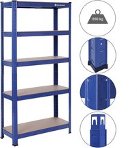 Raft Metalic Songmics GLR40Q, 5 Rafturi, Dimensiuni 180 x 90 x 40 cm, Albastru - 7