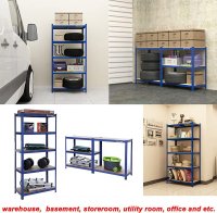 Raft Metalic Songmics GLR40Q, 5 Rafturi, Dimensiuni 180 x 90 x 40 cm, Albastru - 9
