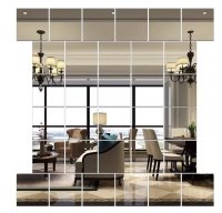 Set 32 Oglinzi Decorative Design PATRAT 20 X 20 cm Acrilice Cristal - Diamant - Fagure - 1