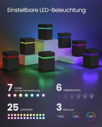 Noptiera cu LED Vasagle Negru 40x35x55 cm - 5