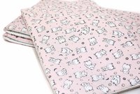 Set protectii patut din bumbac 60x120 cm Baby Bear roz KidsDecor - 1