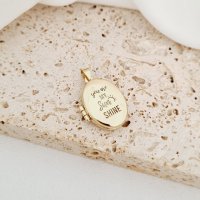 Medalionul Amintirilor - Pandantiv din Aur Galben 9K cu Design Oval si Personalizare - 1