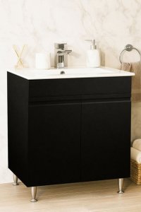 Set Baza Front MDF cu Lavoar Seria 086, 70 cm, Negru - 1