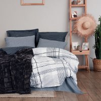 Set Lenjerie si Patura Smooth Negru (Bumbac 100%) - 1