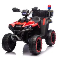 ATV electric pentru copii 3-6 ani, Kinderauto Police, 80W, 12V 7Ah, echipare premium, rosu - 1