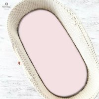 Cearceaf cu elastic MimiNu, 80 x 35 cm, pentru landou, carucior si cosulet, bumbac jerseu, roz, Oeko-Tex Standard 100 - 1