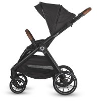 Carucior modular pentru bebelusi 2 in 1 Coccolle Aspen Premium Line, Pliabil, Roti detasabile, Suspensii, Spatar reglabil, Maner ajustabil, Copertina XXL, Husa de picioruse si ploaie, Sarcina maxima 22 kg, Standard de siguranta EN 1888, Jet Black - 2