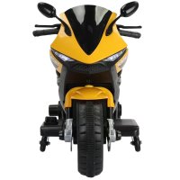 Motocicleta electrica pentru copii Nichiduta Storm Yellow cu 2 motoare x 38w,scaun confortabil din piele ecologica,roti ajutatoare,oglinzi retrovizoare,lumini LED,muzica,pornire la buton,suport picioare,manere ergonomice - 2