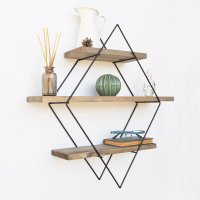 Raft din lemn Wr007 Nuc 60x60x14 cm - 1