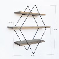 Raft din lemn Wr007 Nuc 60x60x14 cm - 3