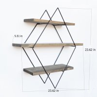 Raft din lemn Wr007 Nuc 60x60x14 cm - 9
