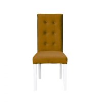 Scaun living TEO LUX, picioare lemn alb, stofa galben, 46x60x98 cm - 1
