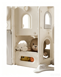 Spatiu de joaca Nichiduta Garden Sky Bear 10 GreyWhite cu tobogan, inel de baschet si telescop, dimensiuni 155 x 98 x 172 cm - 4