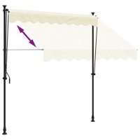Copertina retractabila crem 200 x 150 cm, din poliester cu cadru din otel - 6