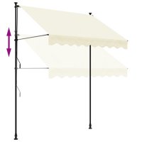 Copertina retractabila crem 200 x 150 cm, din poliester cu cadru din otel - 7