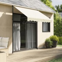 Copertina retractabila crem 200 x 150 cm, din poliester cu cadru din otel - 2