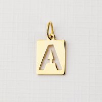 Charm ELM - Initiala Personalizata - Argint 925 cu Placaj de Aur Galben 18K - 1
